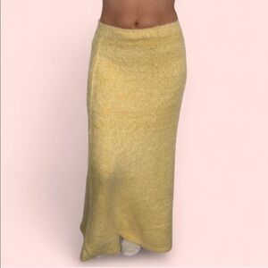 Topshop Yellow fluffy sweater maxi skirt